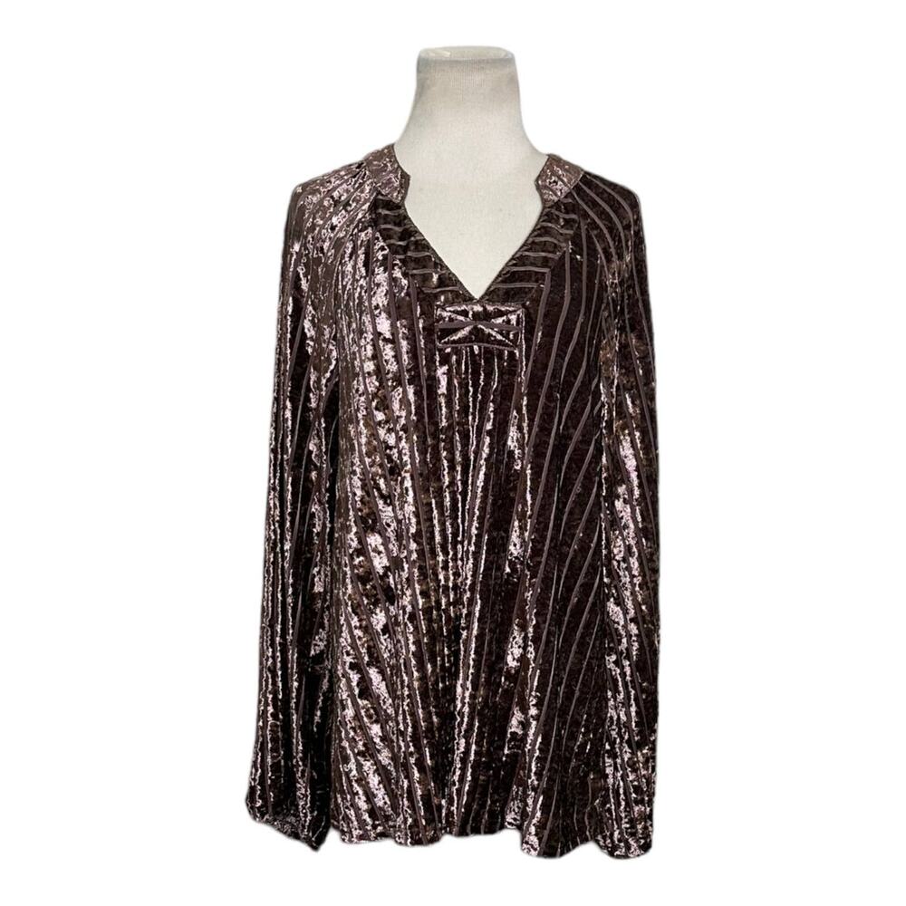 Entro brown long sleeves tunic top size Medium